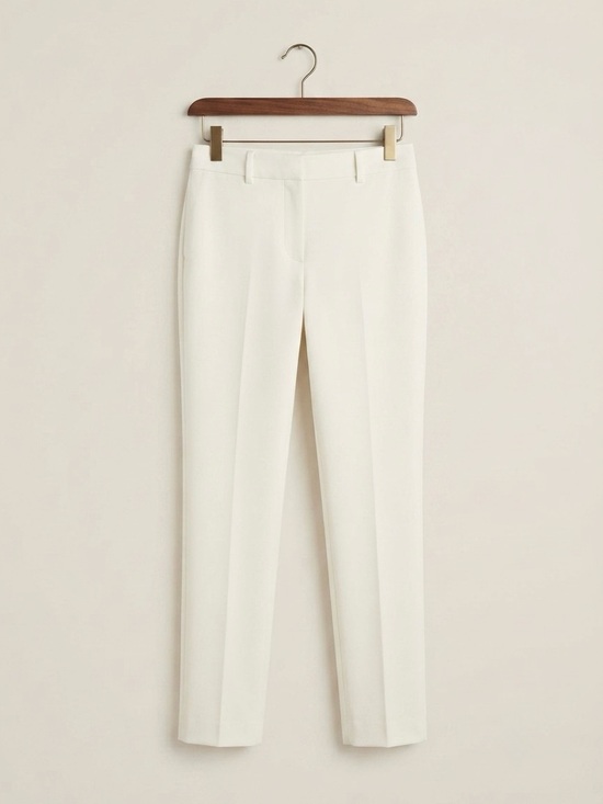 Theory Pants - Theory White Straight-Leg Women's Trousers